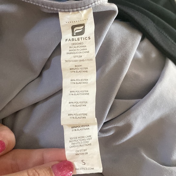 Fabletics Open Back Taupe Athletic Tank with Sewn in Sports Bra🤍🖤🤍 - Picture 7 of 7